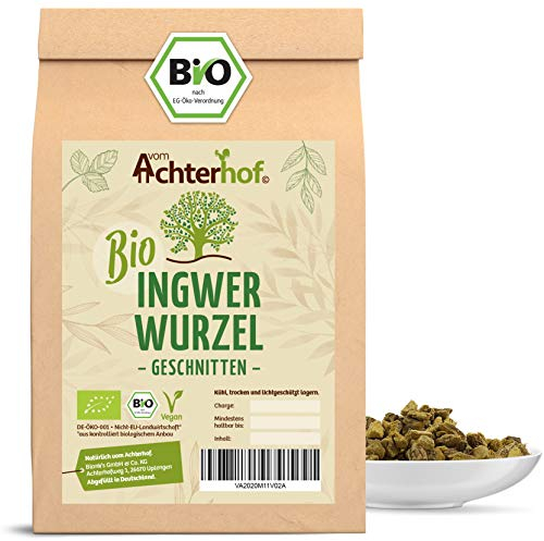 Ingwerwurzel Tee BIO (250g) | Ingwertee | Bio-Ingwer getrocknet geschnitten vom Achterhof