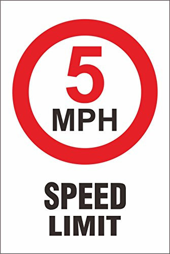 Indigos UG Aufkleber 5 MPH Speed Limit Safety Zeichen 20x30cm