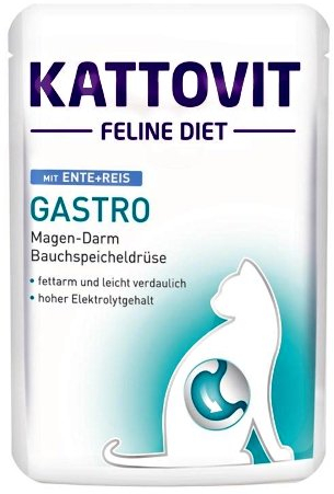 Kattovit Feline Diet Gastro Ente und Reis Magen- Darm 6x85g
