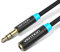Cable de extensión de audio con conector de nylon de 3,5 mm - Negro metálico - Vention - 2m