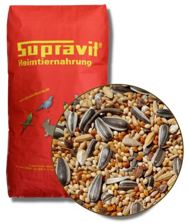 Supravit Großsittichfutter 25 kg - Körnermischung für Großsittiche - Großsittich Vogelfutter mit Sonnenblumenkerne - Körnerfutter für Sittiche - enthält wichtige Nährstoffe & Mineralien