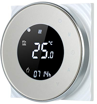 Decdeal Termostato programmabile tramite Wi-Fi, termostato intelligente wireless, con display LCD tattile, nero
