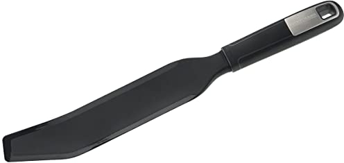 Fackelmann 25781 Spatule extra longue silicone, spatule à racler, spatule longue pour robot culinaire, racloir, Silicone, Plastique, Noir, 33 cm