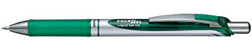 Pentel BL77 Gel-Tintenroller EnerGel mit Druckmechanik, 3 Stück, 0,7mm (grün)