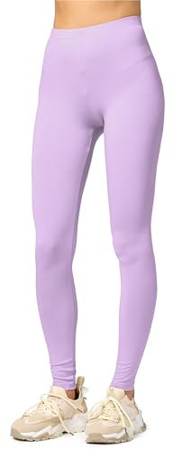 Merry Style Damen Lange Leggings aus Viskose MS10-143 (Hellviolett, XXL)