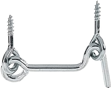 Alberts 204433 Crochet contrevent | avec œillets| zingué | longueur 50 mm | Ø crochet 3 mm