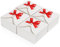 Belle Vous Weiße Quadratische Kraftpapier Geschenkbox mit Rotem Schleifenband & Gewelltem Rand (50 Stk) - 12 x 12 x 6 cm - Geschenkverpackung Box & Gebäck Schachtel für Cupcake, Muffin, Kekse & Torten