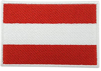 Finally Home Österreich Flagge Patch mit Klett Rückseite | 7,4 x 5 cm | Austrian Flag Klettpatches, Fahne Wappen Patches, Tactical Airsoft Klettpatch