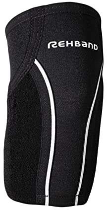 Rehband UD Tennisarm Ellenbogenbandage für Sport & Alltag - Bandage mit individueller Anpassung, entlastet und bietet Kompression für Tennis, Badminton, Padel & Golf, Farbe:Schwarz, Größe:M