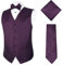 Alizeal Set di 4 gilet da uomo classico in jacquard Paisley, Viola prugna., S