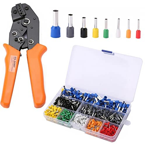 Crimpzangen-Set, elektrische Ratschen-Crimpzange mit 800 Stück Abisolierzange, Crimpzange für Heimwerker, elektrische Reparatur
