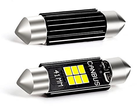 XELORD C5W LED 41mm Lampadine Bianco 6000K Per Cupola Del Festone Luci Interne Auto,Lampada Targa,Bagagliaio E Così Via(2 Pezzi)