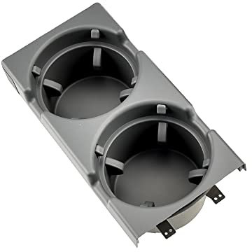 MKptopia Getränkehalter für die vordere Mittelkonsole mit Doppelloch-Design, kompatibel mit B-MW E46 Series 323i 318I 320I 1998-2006 - Grau
