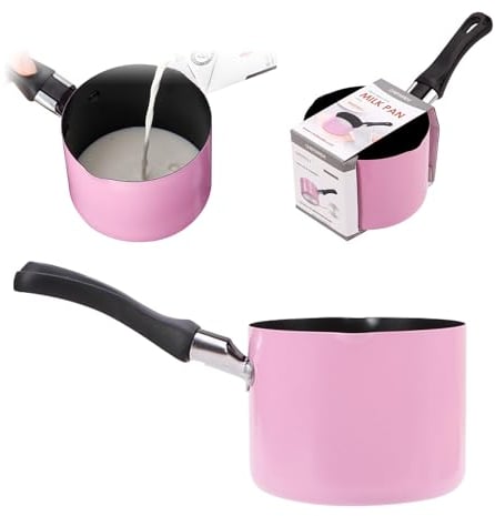 Mini Cacerola, Colorido Calentador de Mantequilla Antiadherente con Asa, Antiadherente Multi Mini Salsa Sartén Leche Olla Práctica Pequeña Salsa Olla (Rosa)