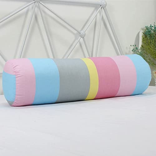 EN AyuL Runder Nackenrolle, langer Kissenbezug, nur Bezug, 100 % Baumwolle, weich, atmungsaktiv, zylindrischer Kissenbezug, waschbar (15 x 60 cm, B)