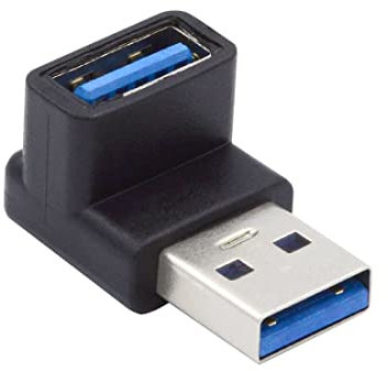 Chenyang Adaptateur USB 3.0 type A mâle vers femelle - Extension de données vidéo - 90 degrés - Type coudé - 10 Gbit/s