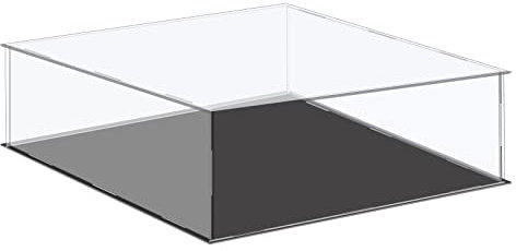 sourcing map Acrylic Display Case Plastic Box Cube Storage Box Clear Small Assemble Dustproof Showcase 36x36x10.5cm for Collectibles Items