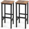 LIFEZEAL Juego de 2 taburetes de Bar, Silla Alta de Madera y Estructura de Metal, Multifuncional, Taburete de Bar Cuadrado de Estilo Industrial, Capacidad de Peso 150 kg, 30 x 30 x 71,5 cm