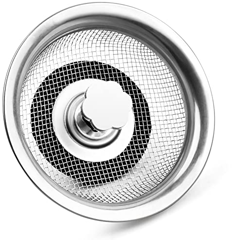 2 Pieza Filtro Fregadero Cocina, Tapón Tamiz Fregadero de Acero Inoxidable, Rejilla Colador de Fregadero, Desagüe Colador Enchufe para Cocina Baño Fregadero(84MM)