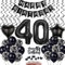 Schwarz 40. Geburtstag Dekoration, Luftballon 40. Geburtstag Deko, Schwarz Tortendeko 40 Jahre Mann, 40. Manner Frau, Deko 40. Ballon