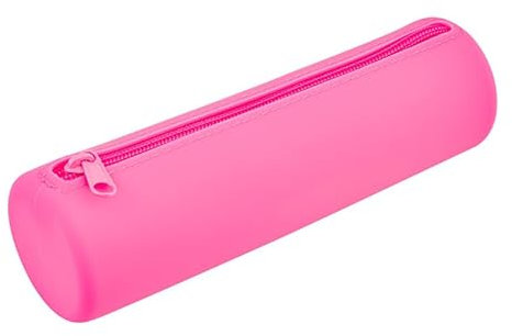 iSuperb Astuccio Scuola Borsa di Cancelleria Astucci en Silicone Donna Borsa per il Trucco da Viaggio Borsa da Toilette Astuccio Matite Uomo Grande Capacità Pencil Case Box (Rosa)