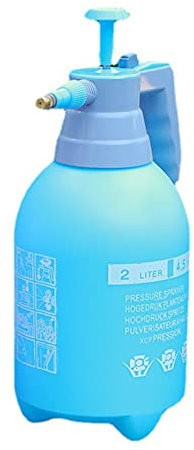 Natudeco Botella De Spray De Jardín De 2L Regadera De Plástico Pulverizador De Agua Versátil Botella De Spray Espesada De Alta Presión De Aire con Boquilla Ajustable para Jardinería(Azul)