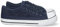 73373 Zapatilla Plana para Mujer, Comoda, Estilo Bamba, con Material Bordado y Calado, Transpirable, y Cierre de Cordones Azul Talla 38