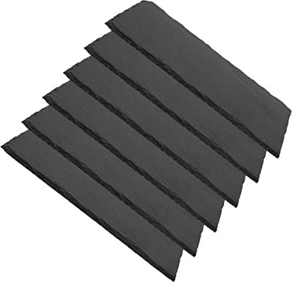 Tablas de Pizarra Premium | Platos de Piedra Negra para Aperitivos | Bandejas de Sushi y Tapas | Estilo Moderno | Resistente al Desgaste| Ideal para cualquier Evento | 11x30x0.6 cm | 6 Unidades