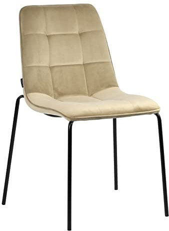 exitodesign Polsterstuhl Gino - Gepolsterter Stuhl - Esszimmerstühle - Bürostuhl - Stuhl Küche Wohnzimmer - Bequem Praktisch - Haltbares Material - Zimmer Deko Wohnzimmer - 56,5x58x85cm - Beige