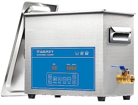 SWAREY Ultrasonic Cleaner 6.5L Professional Ultrasonic Cleaner 40KHz with Digital Timer and Heater Ultrasonic Cleaning Machine for Industrial Carburetor Metal Parts Tools Jewelry Glasses Watches