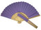 Parev Light Purple Paper Foldable Hand Held Bamboo Wooden Fan