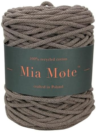 Mia Mote Basic Line Flechtkordel - Geflochtene Baumwollschnur mit Baumwollkern 5 mm - Baumwollschnur - Schnur für Makramee, DIY, Kunsthandwerk, DIY Dekoration - Deep Sunstone 50m