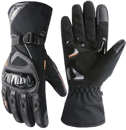 TAGVO Winter Motorrad Handschuhe, Warm Winddicht Wasserdicht, Vollständiger Fingerschutz Sensorbildschirm Motorradhandschuhe, REIT Handschuhe für Herren Damen