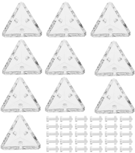 ECSiNG 10pcs Support d'angle en Acrylique Supports de Joint à Angle Droit Transparents à 3 trous Connecteur de Vitrine pour Renfort Reliant les Meubles 20x20mm