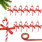 WANYI 12 PCS Christmas Tree Decorations Glitter Candy Cane Hanging Ornaments with 10 Yard Ribbon for Indoor Outdoor Winter Xmas New Year Party Wedding Decor (Red)