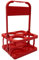 LOVIVER Sports Water Bottle Carrier 4 Bottles Capacity Portable Handheld Folding Bottle Holder Basket for Football Soccer Fitness, Red