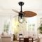 Lrenjon 81cm Ventilateur Plafond avec Lumiere Vintage, Lustre Ventilateur de Plafond 6 Vitesses Réversible, Lampe Ventilateur Plafond Silencieux E27 3 Feuilles Pour Chambre Salon de Campagne