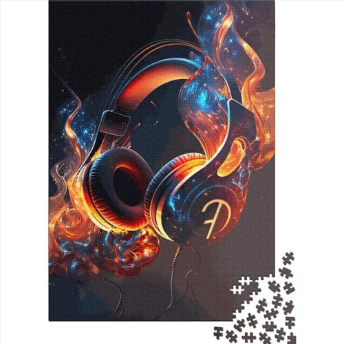 FUmoney Puzzle 1000 Teile Kopfhörer-Puzzles Puzzle für Erwachsene Jugendliche Schwierigkeitsgrad Puzzles Kreatives Puzzle Bildungsspielzeug Spiel Familiendekoration 1000 Teile (75 x 50 cm)