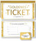 Frank Paperman® | 1x Set Goldenes Ticket Gutschein mit Umschlag & Rubbelaufkleber | personalisierte Geschenke | Rubbelkarten zum selber beschriften | Gutschein zum selber ausfüllen mit Rubbelaufkleber