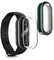kwmobile Carcasa Compatible con Xiaomi Mi Band 8 Funda - 2X Protector Pantalla Completo - Ultrafino y antigolpes - Transparente/Verde