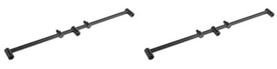 Set di 2 barre per pesca alla carpa, per 3 canne da pesca, colore: nero