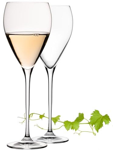 IMPERIAL Tropfenförmige Weißweingläser 350ml 'Paris' Set 2-Teilig Weingläser aus Crystalline Glas Spülmaschinenfest