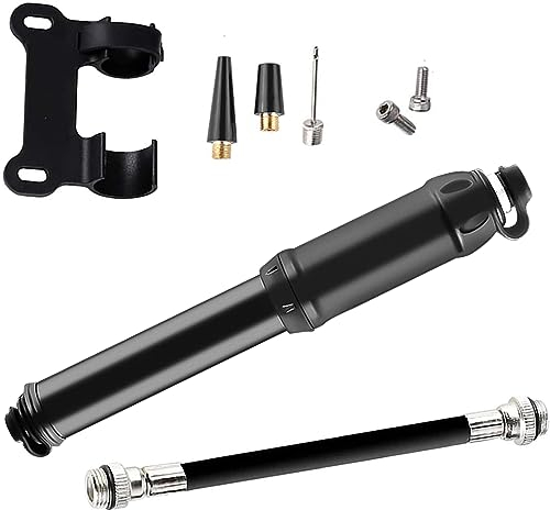 Mini pompe à vélo - Pompe à air en aluminium pour vélo toutes valves, petite pompe à vélo portable, gonflage rapide, mini pompe à vélo légère pour vélo de route, VTT, sport