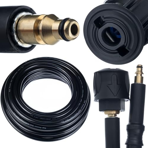 Rosfix Tuyau Haute Pression 10m Quick Connect – Nylon Renforcé, 200 Bar, 60°C | Click Connect | compatible avec nettoyeur haute pression Stihl, Nilfisk, Gerni