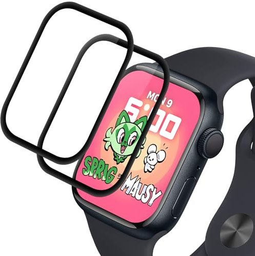 Supershieldz Panzer Schutz Glas für Apple Watch Series 9/8/7 41mm, Anti-Kratzen Panzerfolie, 9H Härte Schutzfolie, HD Klar Displayschutz, 3D-Vollständige, Anti-Bläschen - 2 Stück