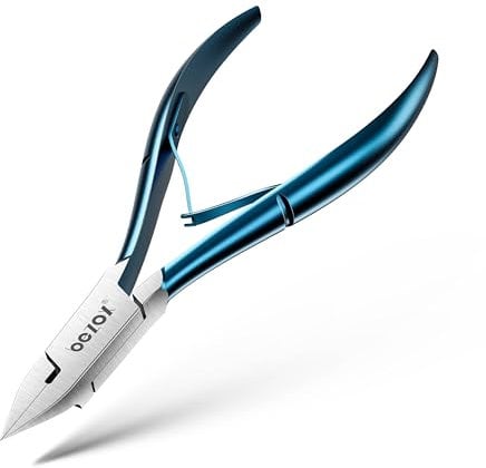 BEZOX Straight Blade Toenail Clippers for Seniors Thick Toenails - Wide Open Pointed Jaw Toe Nail Clippers for Ingrown Nails, Precision Grooming Toenail Scissors for Healthy Nails (Blue)