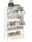 COSTWAY Schuhschrank mit 2 Klappen, Schuhkipper mit 4 verstellbaren Ablageflächen & offenem Regal, Schuhregal schmal für 15 Paar Schuhe, Schuhkommode Schuhablage für Eingang Flur, 60x24x106cm (Weiß)