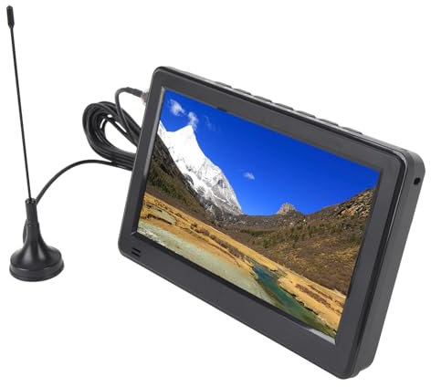 TV Portátil de 6 Pulgadas con Antena, Mini TV LCD Monitor 1080p, Reproductor de Televisión Digital LED LED ATSC, con Control Remoto, Televisión de 1500 MAh TV, Pequeño Analógico