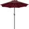 Yaheetech Garden Parasol Umbrella 2.7M Patio Table Umbrella Outdoor Sun Shade with Crank Handle & 8 Metal Ribs for Garden/Backyard/Deck - Burgundy