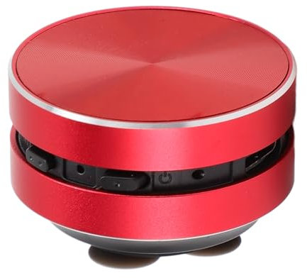BT Bone Conduction Speaker, Portable Wireless Speaker with Stereo Bass Sound, Built in Microphone, FM Radio, Suction Cup, for Bathroom Outdoor Travel (Red)